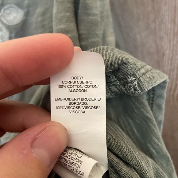 Lucky Brand Embroidered Acid Wash Tank Top - Picture 3 of 6